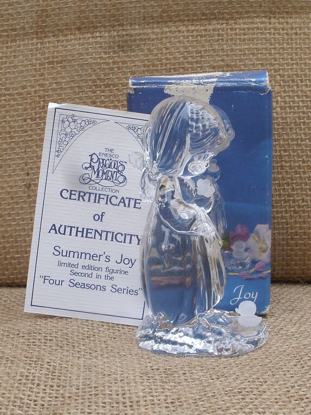 Vintage 1991 Enesco Precious Moments Summer's Joy Lead Crystal Figurine